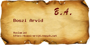 Boszi Arvid névjegykártya